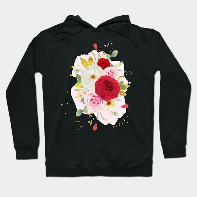 Roses multicolor hand drawn Hoodie by Mako Design 